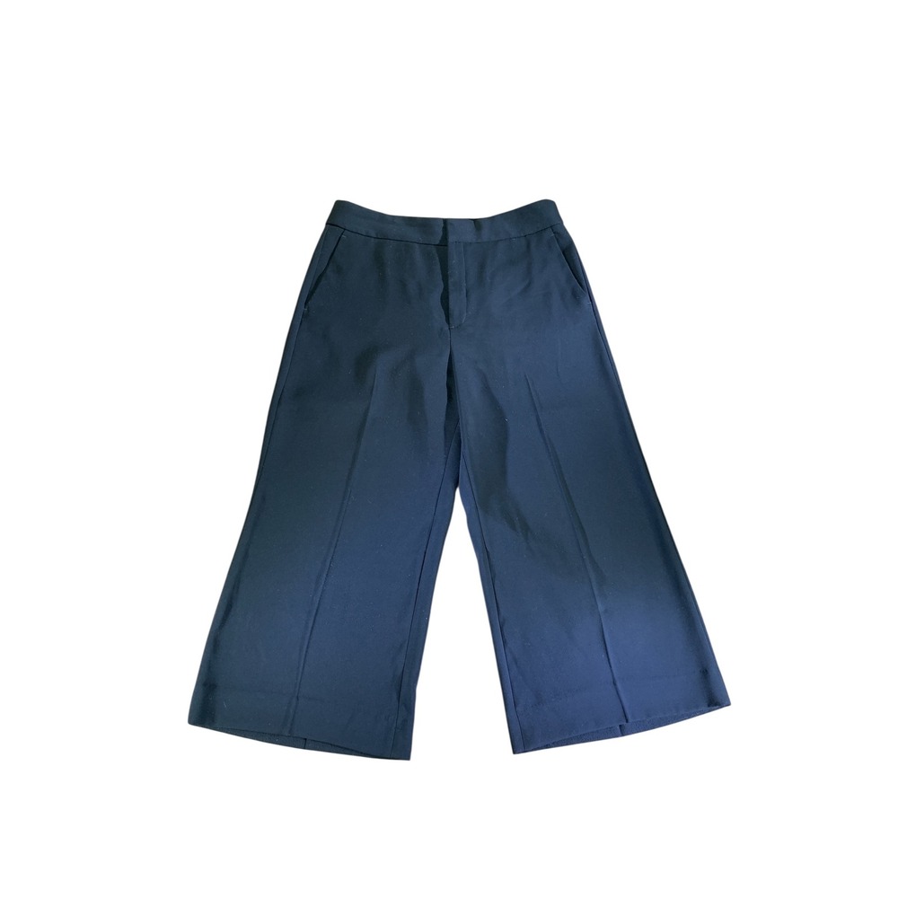 Banana Republic‎ Wide Leg Cropped Pants Size 12 Black Career Casual